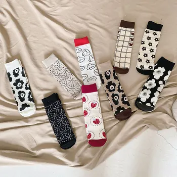 Детски памучни чорапи с графити, обикновена чорапи и без чорапи за родители и деца, чорапи до коляното