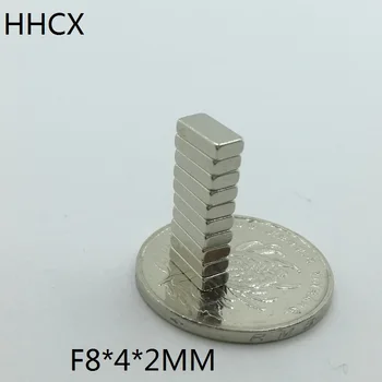 10 бр./лот магнит 8x4x2 N35 мм Квадратен магнит NdFeB с редкоземельными елементи 8*4*2 Неодимови магнити
