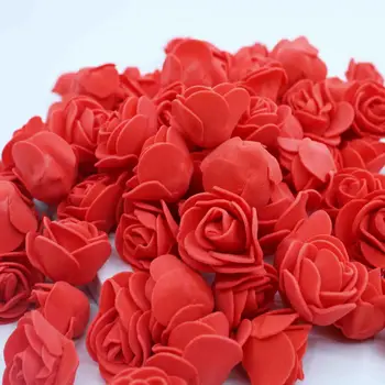 50/100 бр. мини-PE-пяна с възел под формата на рози на главата сватбена кутия опаковка украса САМ венец от пяна и 3 cm роза