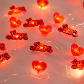 2 м 20 led гирлянди от сърца на Св. Валентин, романтична украса, гирлянда от приказни светлини, подарък за сватба на домашен интериор
