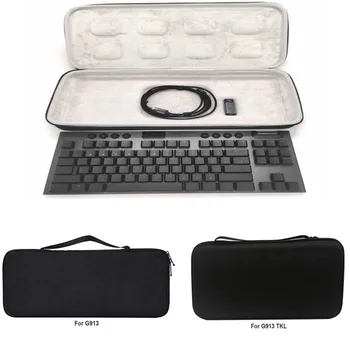 Преносим твърд калъф-чанта за Logitech G913/G913 TKL EVA Калъф за носене Безжична механична геймърска клавиатура Кутия-органайзер