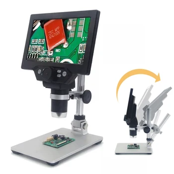 Дигитален микроскоп 1-1200X G1200, електронен видеомикроскоп, 7-инчов LCD дисплей, 12-мегапикселова лупа с непрекъснатото засилване, с батерия