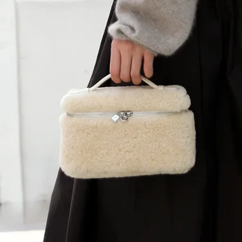 Чанти-обяд-апарати, есенно-зимна чанта от вълна от овце, висококачествени модни мини-чанти, чанти за малцинствата, Преносими чанти Bolsos Mujer