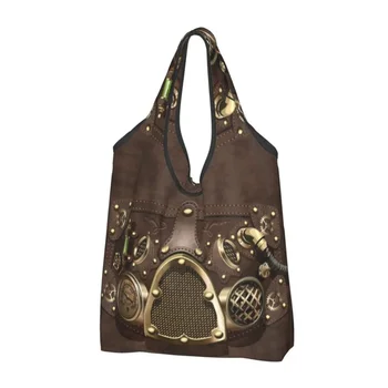 Чанта за покупки от естествена кожа в стил steampunk, дамски чанти Kawaii, каска въздушен боец, чанта за количка, чанта с голям капацитет