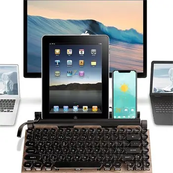 Трансграничная механична клавиатура в стил пънк-ретро, Киберспортивная игра, Интернет-кафе, Жичен Безжичен Bluetooth, механична клавиатура Blue Ос