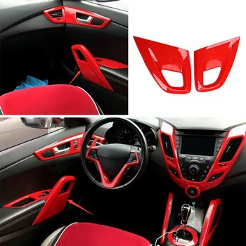 Червена писалка за подлакътник на вътрешната врата на колата, Защитен панел за аксесоари Hyundai Veloster 2011-2017