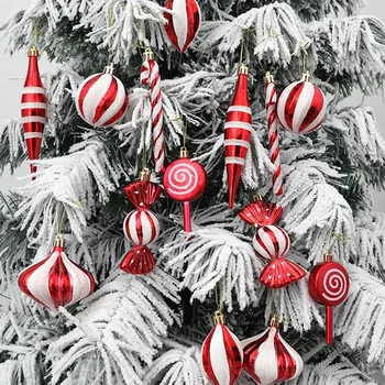 14шт Патерици Подпори за украса на Коледната Елха Подарък кутия шоколадови Бонбони Коледна Фотобудка Подпори за парти с Коледните топка