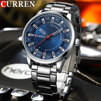Мъжки часовник CURREN Sport, най-добрата марка за луксозни бизнес Водоустойчиви мъжки часовници, военни кварцов мъжки ръчен часовник от неръждаема стомана, подарък 8406