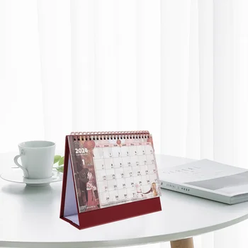 Настолен календар в 2024 година С хубав анимационни национален тенденция в ретро стил, Настолна макара с ръчно рисувани (Сакура), украшающая работна маса