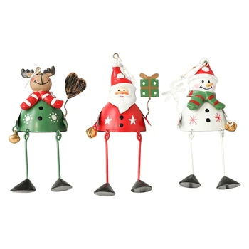 Метален Коледен декор за вашия работен плот, Окачване, Дядо коледа, Снежен човек, Лосове, Украси за Коледната елха