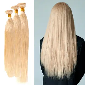 Връзка права коса, за жени, синтетични перуки за удължаване на косата, Ультрадлинный блондинистый Бразилски връзка Преки перуки за жени