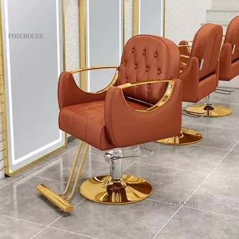 Луксозно кресло за салон за красота, Модерни и удобни, Фризьорски столове Sswivel, Търговски мебели за фризьорски салони U