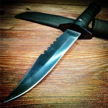 Нож, на поле-ловен нож, нож за оцеляване в джунглата, неръждаема стомана, остър и здрав, подходящ за къмпинг, планинско катерене