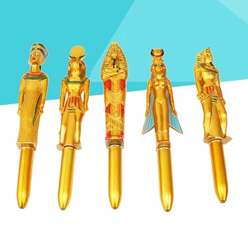 В насипно състояние 5 бр. Химикалка писалка Египетски форми, Сладки Мастило химикалки за писма, Канцеларски материали, Офис консумативи, Подаръци за партита, Случаен модел