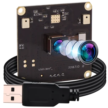 Модул USB-камера с Автофокус с Сензор CMOS IMX214 ELP 13MP с Обектив 1/3 Без Изкривявания, зрителен ъгъл 75 градуса