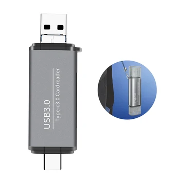 5 В 1 USB 3.0 Type C USB Micro SD TF Четец на Карти Памет, Мултифункционален Адаптер за Четене на Карти Памет за Телефон, Таблет, Лаптоп