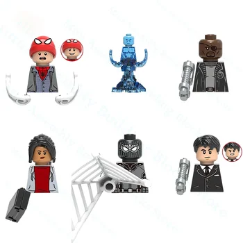 Малки блокове, конструктори Mysterio Peter Parker Fury Hydro-Man, проектантски блок, куклени фигурки аниме, детски играчки в подарък