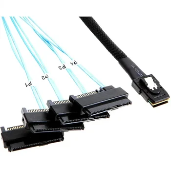 Вътрешен 36-пинов кабел Mini СФФ-8087 за свързване на до 4 Адаптерам Целта на твърдия диск СФФ-8482 и захранващ кабел SATA дължина 50 см