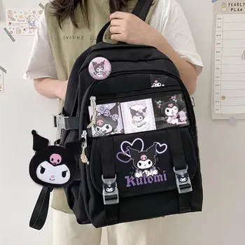 Sanrio Kuromi Пътен раница my melody За момичета и момчета 2022, найлон училищна чанта, модерен мультяшная чанта, чанта за съхранение с канела