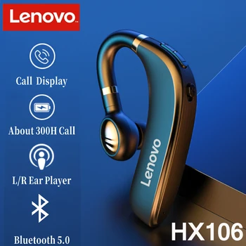 Оригинални слушалки Lenovo HX106 Bluetooth Pro с отолог на една кука Безжична слушалка Bluetooth 5.0 с микрофон 40 часа за шофиране Срещи