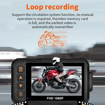 Водоустойчив Предна камера за задно виждане, Видео 1080P/ 720P, Видео, Наблюдение, управление, Определяне на волана, Аксесоари за мотоциклети