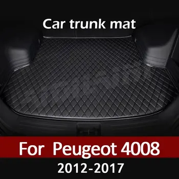 Подложка в багажника на колата за Peugeot 4008 2012 2013 2014 2015 2016 2017 килим за карго подложка, аксесоари за интериор, калъф