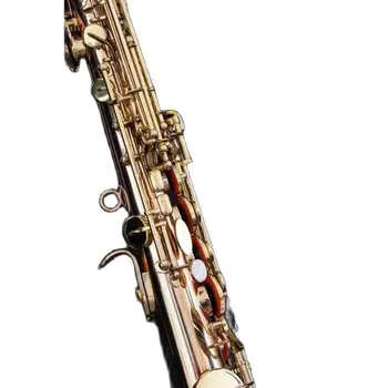 oves месинг Bb директен сопран-саксофон sax, покрита със златист лак с високо f#