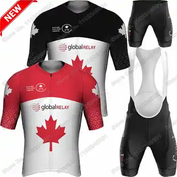 2023 Канада Велосипедна Майк Комплект Шампион на Велосипед Канадската на Националния Отбор на Велосипедна Дрехи Мъже, Състезателен Пътен Костюм под наем Велосипеди Лигавник Шорти