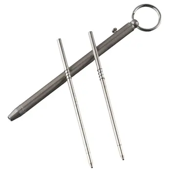 Сребристо-сив химикалка дръжка, удобна за носене Дръжка Titanuim EDC, малка дръжка с болтовым стена За ежедневна употреба