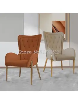 Скандинавски лесен луксозен стол за хранене модерен минималистичен шезлонг стол за домашен кабинет, ресторант, хотел офис продажби стол за грим
