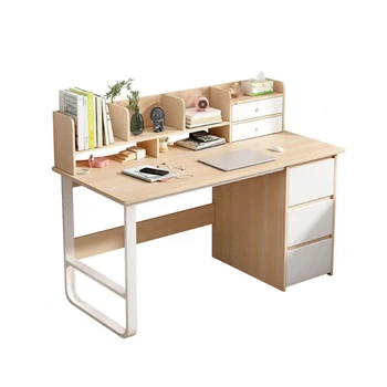 Модерен компютърен маса в минималистичен стил, домашен работно бюро с противоскользящими подови изтривалки на разположение за краката, дъска за спални, хол, учебен кабинет