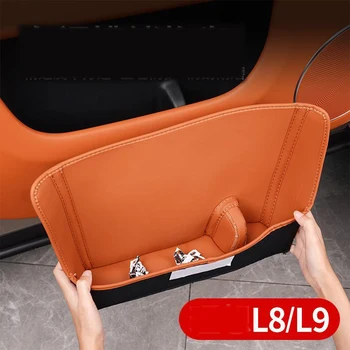 За Li Lixiang L8 L9 2022 2023 Кожен джоб за съхранение на вратата на колата, тампон за врата се отвори, чанта за съхранение от прах, декорация
