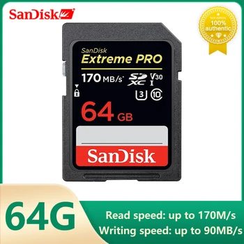 Карта памет SanDisk Extreme PRO SD card 64GB 512GB 128GB 256gb 32gb Карта памет U3 4k High Speed Class 10 170MB/s V30 за камерата