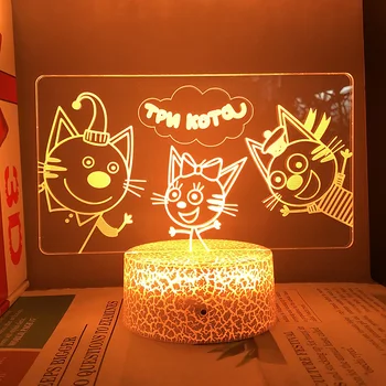 Кид-E-Cats Фигурки нощни лампи, Анимационни филми за деца Акрилни влакчета, Led лампа за Нощно шкафче за спалня Deocr Подарък за празника на детето