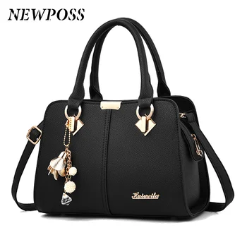 Чанти на известни дизайнерски марка Newposs, дамски кожени чанти 2023, луксозни дамски чанти за ръце, модни чанти през рамо