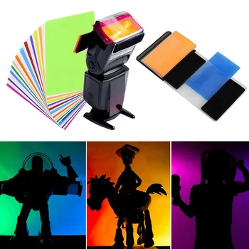 Аксесоари за чанти с малки загуби Професионален практичен пластмасов стикер Speedlite, набор от филтри за 12 цветни картички със светкавица