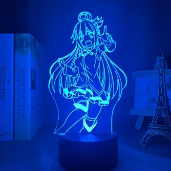 KonoSuba Led нощна светлина Aqua Лампа за декор спални Подарък за рожден Ден KonoSuba Aqua Light 3d лампа Аниме