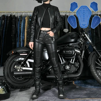 Дамски мотоциклетът яке за езда с покритие CE Armor Locomotive от изкуствена кожа Knight за мотокрос, устойчив на атмосферни влияния и вода