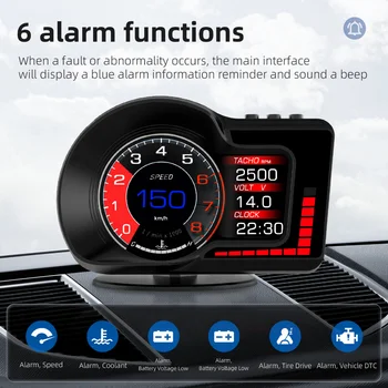 F15 HUD OBD GPS Авто централен дисплей Автомобилен Цифров скоростомер Функция аларма за превишаване на скоростта системата за Двойно Автомобилни Електронни аксесоари