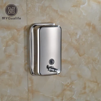 Монтиране на стена 500 мл Опаковка течен сапун за баня от неръждаема стомана с хромирана лайсна