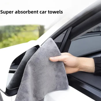 Суперабсорбирующее кърпа за сушене в колата Естествена велур, Мек микрофибър Двустранно кърпа за бързо миене за автоматично почистване на дома
