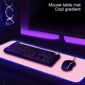 Цветен светлинен подложка за мишка със светлинен ефект RGB, голям размер, гумена основа, устойчива на плъзгане компютърна клавиатура, led геймърска подложка за мишка за КОМПЮТЪР