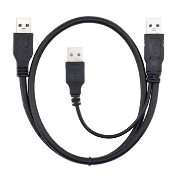 Захранващ кабел CY USB 3.0, Y-образен адаптор, двоен кабел тип 