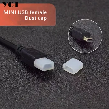 100шт МИНИ-USB мъжки Т-портов прахоустойчив калъф 5 пенса кабел за предаване на данни гумена запушалка защитен ръкав за мини-USB MP3 усилвател безплатна доставка