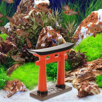 Малък Аквариум с рибки Torii, Украса за Аквариум, Бонсай, Декорация Torii, Модел и интериор в Японски стил.