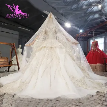 Сватбена рокля AIJINGYU Simple Дантела Bridal Sparkle Bride Branding Dress