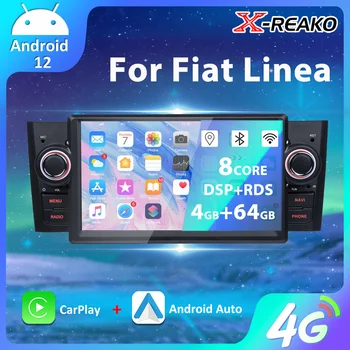 X-REAKO Авто Радио, Мултимедиен Плейър За Fiat Linea въз основа на 2007-2012 Навигация Android 12 2 din Carplay AUTO LTE 4G WIFI BT 4 + 64G