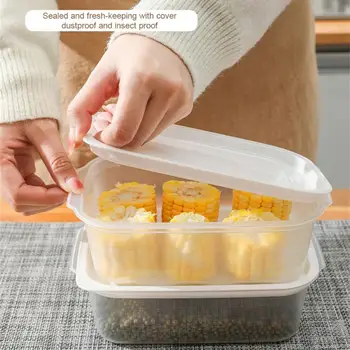 Кутия за съхранение в хладилника с Кухненски Прозрачен С капак Правоъгълна кутия за консервиране на плодове и зеленчуци, Съдове за приготвяне на храна в микровълнова фурна