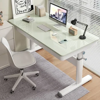 Модерните стъклени компютърни бюра за стая, ръчно киберспортивный маса с чекмедже, лесен луксозен дом бюро за обучение
