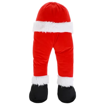 Украса за краката на Дядо Коледа, детайли Коледен венец, украса за краката на дома (червен)